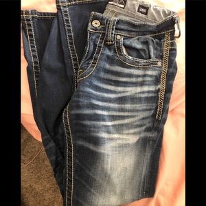 Mens Black Buckle Jeans